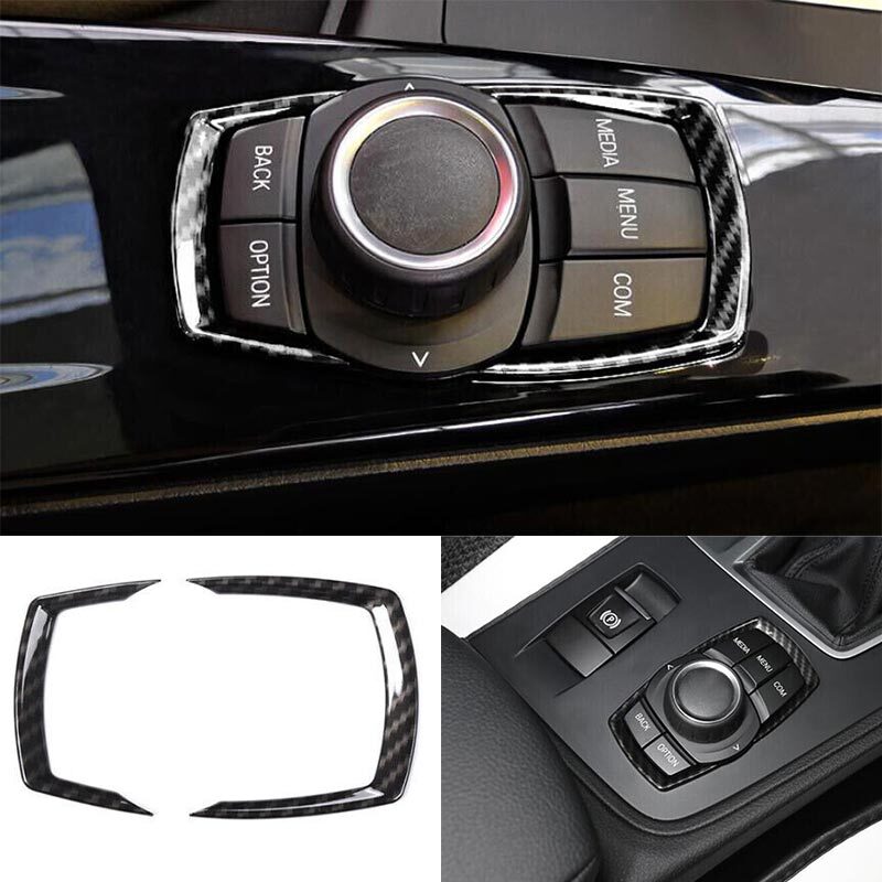 Multimedia Panel Trim Car Middle Console Carbon Fiber 2* For BMW F20 F21 F22 F23