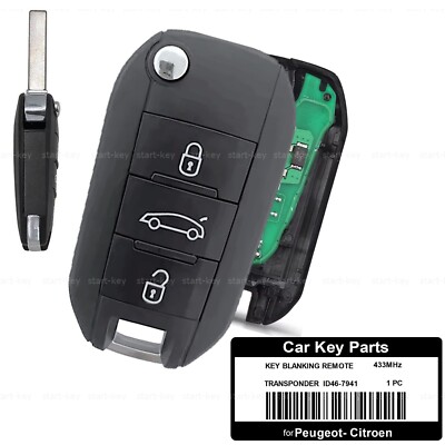 Funkschlüssel Schlüssel FÜR Peugeot 208 301 308 408 508 2008 Rifter Partner 2014