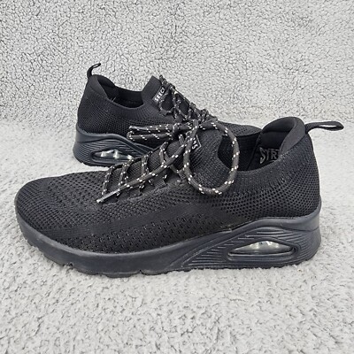 Skechers Uno 2 Much Fun Womes Shoes Sz 8 Black Sneakers Athletic Running Walking