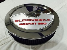 Fits Oldsmobile Chrome Air Cleaner Washable Red Edelbrock Carburetor Rocket 350