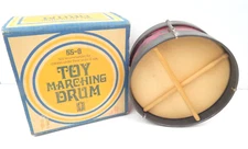 VTG Toy Marching Drum 55-8 Noble & Cooley Co USA w/ Box & Drumsticks 1970's