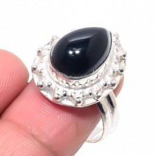 Black Onyx Gemstone Handmade 925 Sterling Silver Jewelry All Size Ring For Gift
