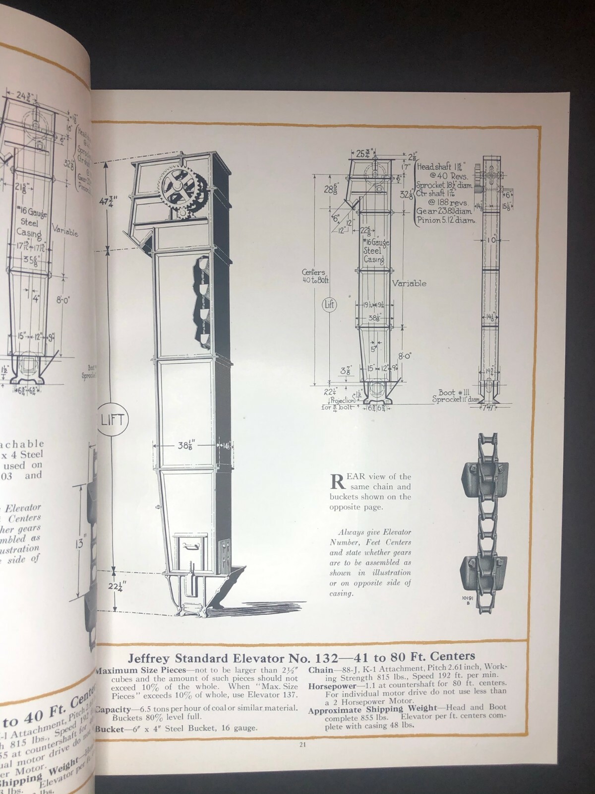 1919 88 pg. "Jeffrey Bucket Elevators" Product Catalog VGC