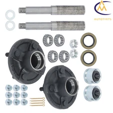 2/4/8 Pack Trailer Axle Kits with 4 on 4" Bolt Idler Hub & 1" Round BT8 Spindle
