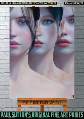 Fine Art Female Photo Print The Three Faces of Eve, Signed by Artist Paul Sutton