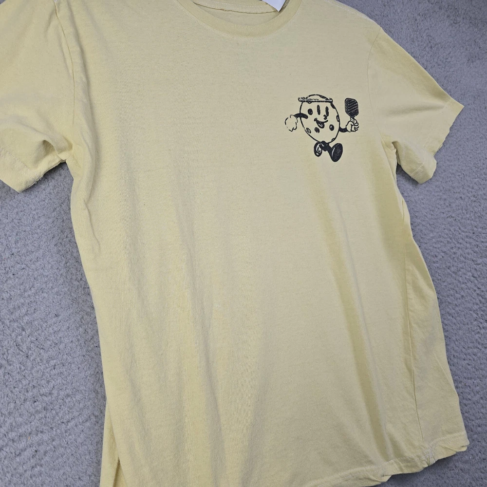 Pickleball League Shirt Mens Small Beige Main Street Casual Emoji NWT