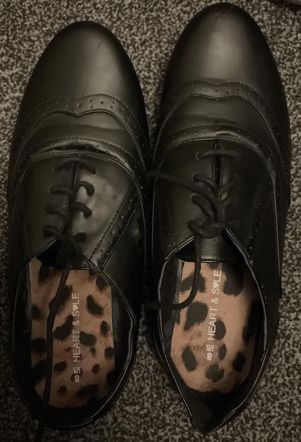 SAOLA Scarpe Oxford nere da donna taglia 8 da cuore e suola
