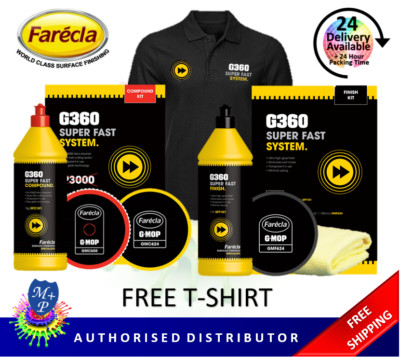 Farecla KT3001 G360 Super Fast Compound Kit & KT3006 G360 Polish Kit, kostenloses T-Shirt