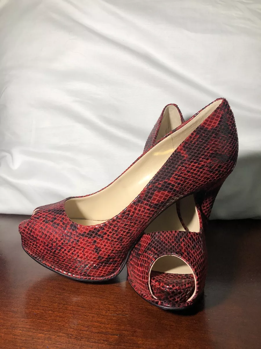 Guess red deals peep toe heels