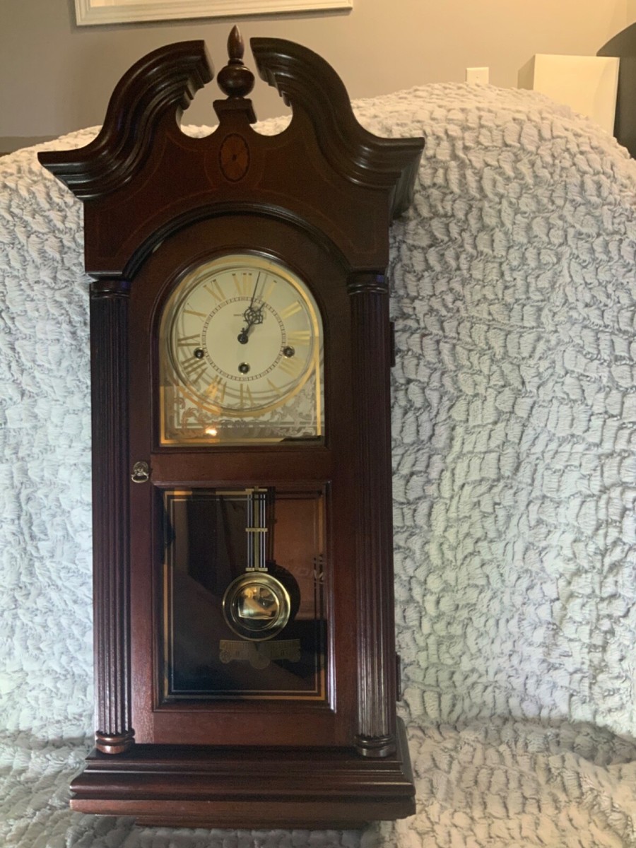 Howard Miller Wall Clock 612-215; 32”; Key Wind, Triple Howard Miller Wall Clock 612-215; 32”; Key Wind, Triple