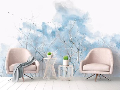 3D Blue Branch G16626 Wallpaper Wall Murals Removable Self-adhesive Honey