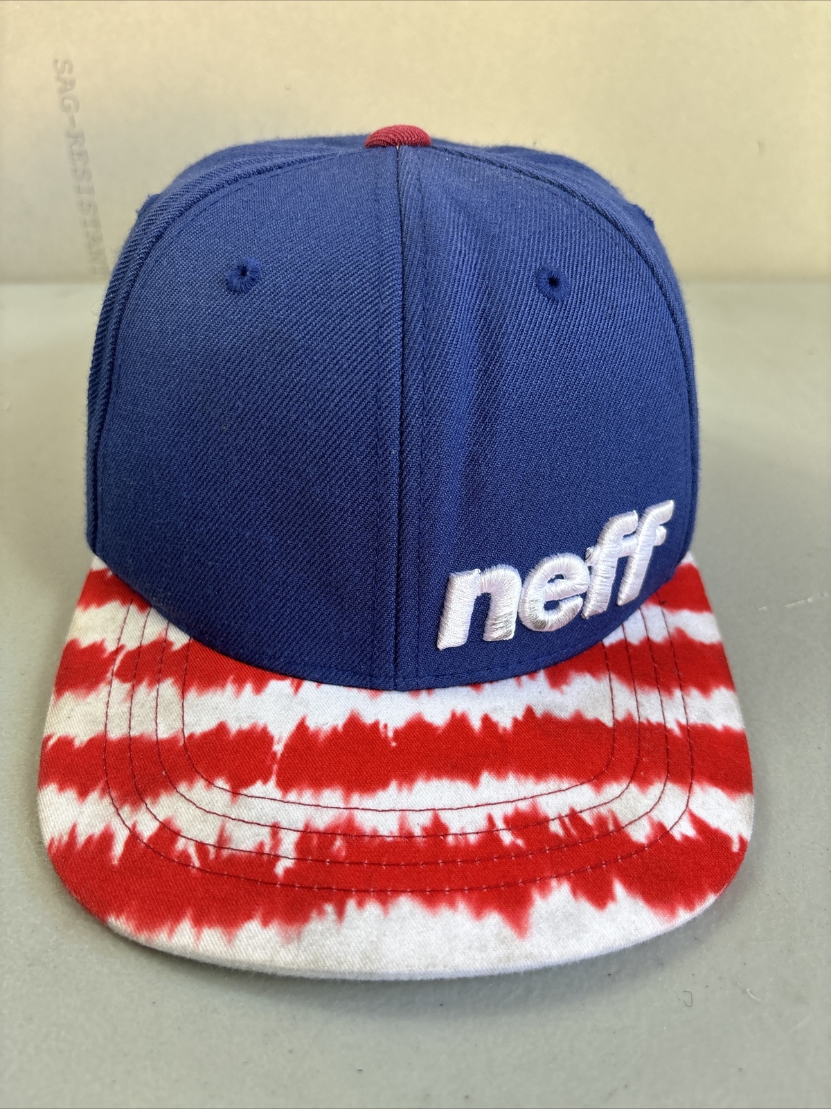NEFF Hat Cap Snap Back Cap Adjustable Red White B… - image 1