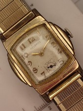 1930’s Vintage Helbros Men’s Watch With Silver Caseback & Gold F Case Ticks#138