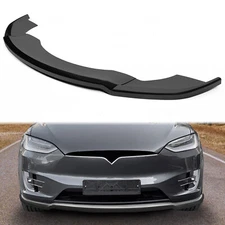 For Tesla Model X 2016-2020 Front Bumper Lip Body Kit Spoiler Splitter Black
