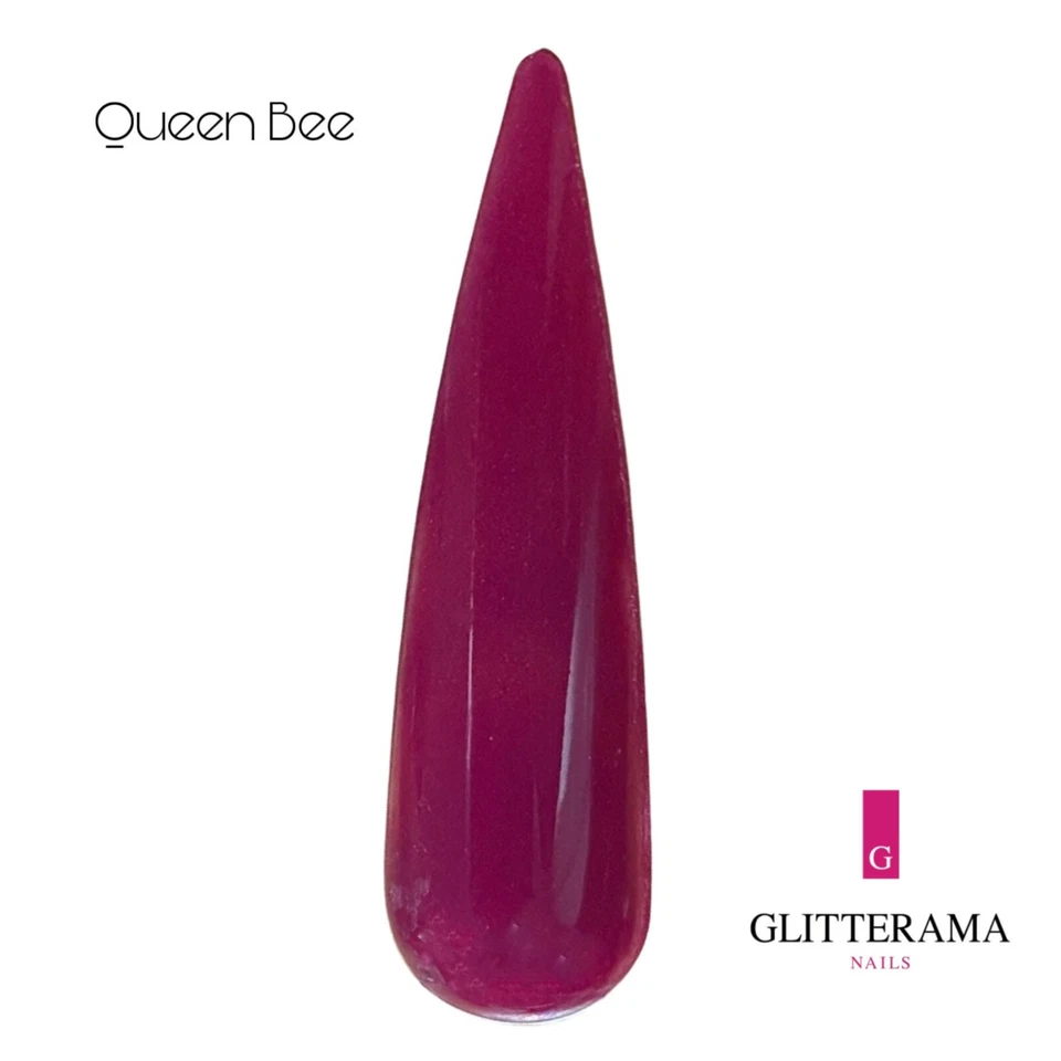 QUEEN BEE Coloured acrylic powder Glitterama Nails pink purple plum vibrant vibe