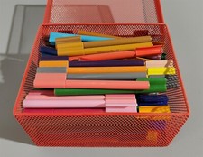 108 pcs Color Marker Pen Graphic Artist Sketch With Orange Metal Box