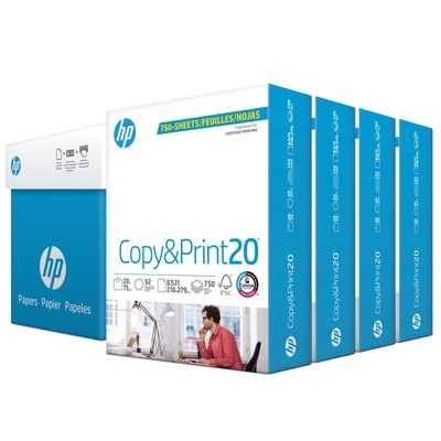 Printer Paper, Copy & Print 20lb, 8.5x11, 4 Bulk Packs, White, 3000 Sheets