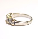 18K White & yellow gold 1.00ct Natural bezel 3 stone diamond ring band 5.9g I1 J — photo 3
