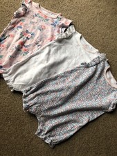 Next 0-3 Months Girls Floral Stars Shortie Rompers 3 Pack