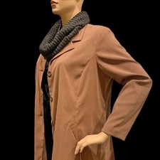 Travelsmith Duster Jacket Car Coat, Plus Size 3x Tan, Collar, Button Up, Pockets