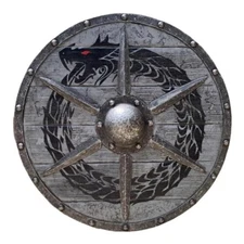 Christmas Shield Viking Medieval Wooden Battle Larp Armor Metal Wall Home Decor