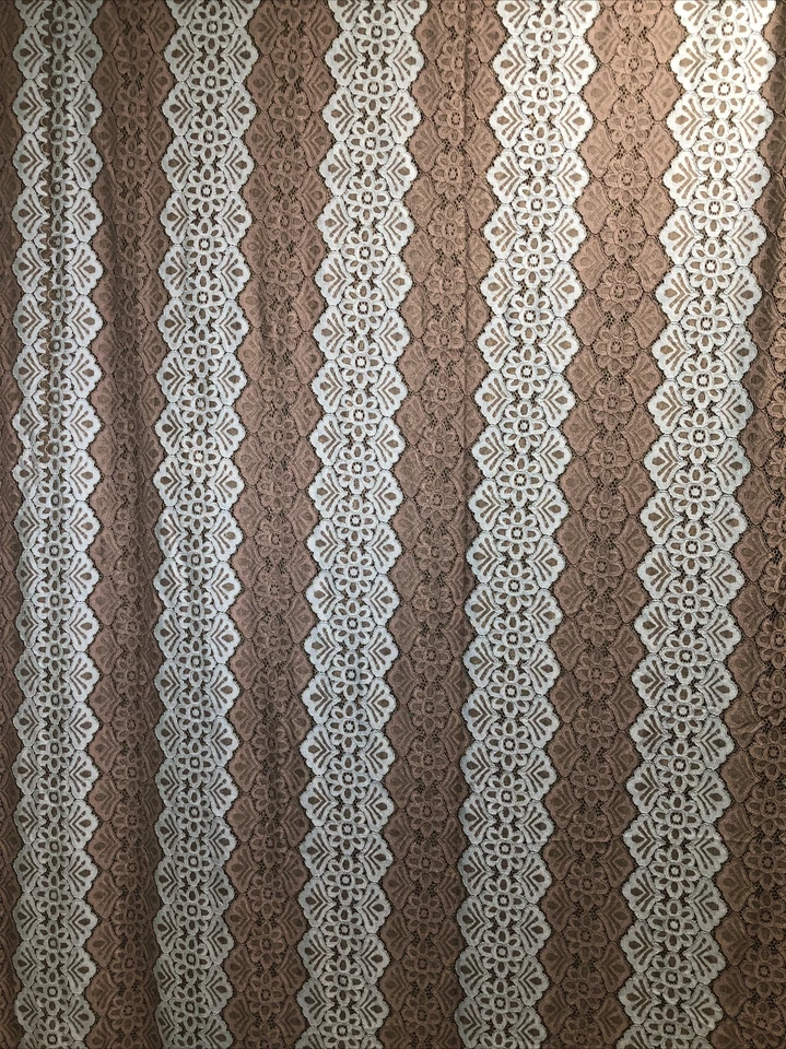 Dark Brown Blue Lace Nylon/Cotton Fabric 54-55”Wide 2 Pieces X 3 Yards Each N - Image 4 of 4