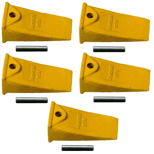 X156 Hensley Style Standard Bucket Teeth With P156 Roll Pins (Set of 5)