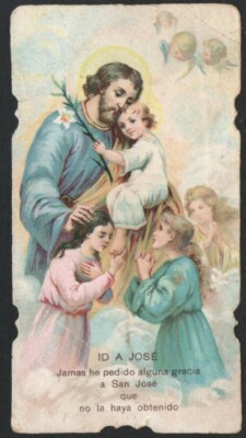 Holy card antique de San Jose andachtsbild estampa santino image pieuse 