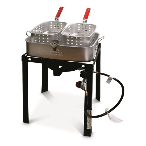 18 Quart Doppelkorb Fritteuse Propan Gas Herd kommerzielle Qualität Outdoor - Bild 6 von 12