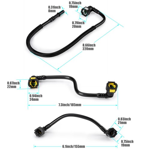 3PCS 1634702864 Fuel line Hose kit For Mercedes W163 ML320 ML430 ML55 AMG 98-05 - Picture 2 of 18