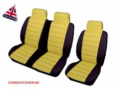 For RENAULT KANGOO YELLOW/BLK PADDED LEATHER LOOK VAN SEAT COVERS - 2 + 1