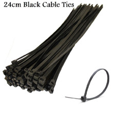 24cm Black Cable Ties - High Quality Self-Locking Zip Tie Wraps - 1 Pack