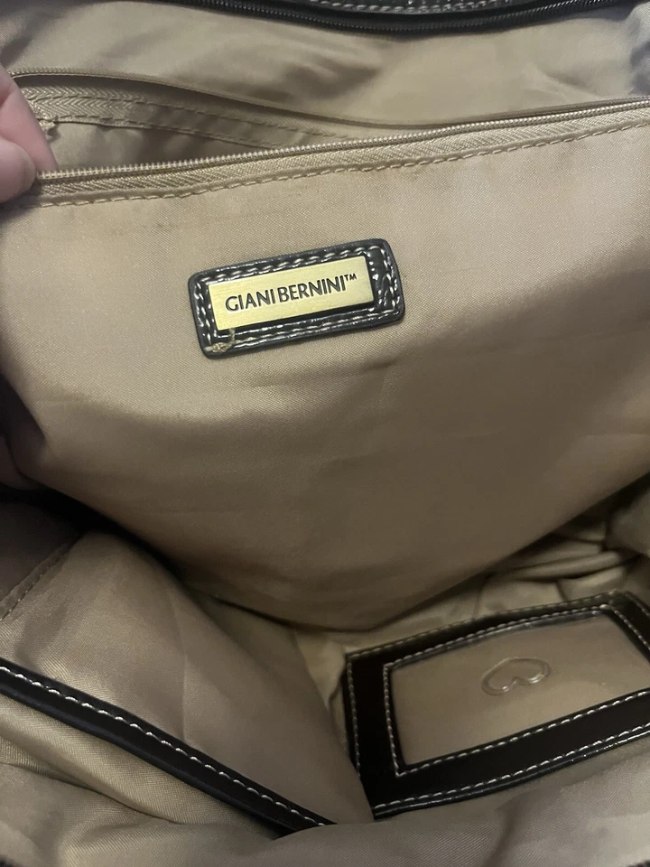 Bolso de Hombro Giani Bernini Vinilo Beige Rosa Amarillo Floral Mediano Foto 3 de 4