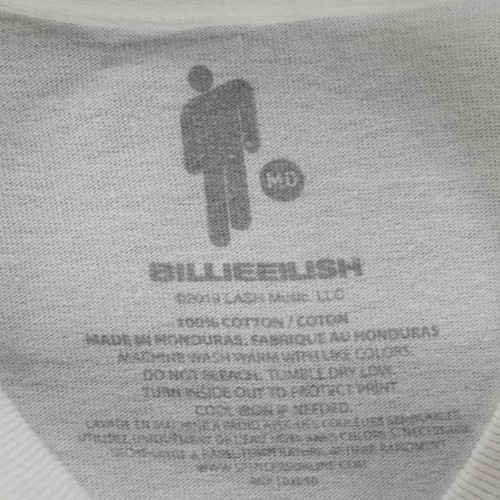Billie Eilish T Shirt Glitter Bling Graphic Short Sleeve Men's White Size M - Picture 15 of 18
