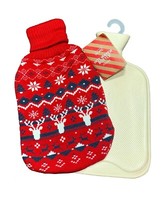 Neu WäRmflasche Bettflasche Weihnachten 2L Mit Bezug