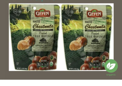 2 PACK- Gefen Organic Roasted Chestnuts, Shelled Ready To Eat -5.2 Ounce