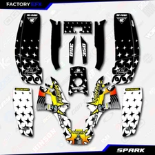 White Spark Racing Fender Graphics Kit fits Yamaha Warrior 350 Decal Sticker kit