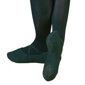 black canvas ballet shoes