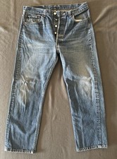 Vintage Levi's 501xx Made In USA Button Fly Denim Jeans Blue Fits 32x27