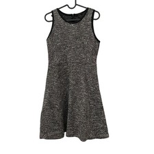 J. Crew 6 Black and White Tweed Textured Fit and Flare Sleeveless Mini Dress