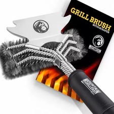 MOUNTAIN GRILLERS BBQ Wire Brush Grill Brush Durable Bristles & Sharp Scraper