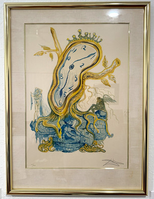 Salvador Dali Stillness of Time Tree Clock 1976 Signed Lithograph 67/250 Framed