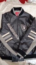 VNTG OAKLAND RAIDERS NFL BRAND FAUX LEATHER JACKET. SIZE MEN M. PLEASE READ POST