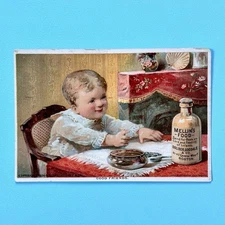 Mellin's Food for Infants & Invalids, vintage Trade Card, Victorian Era c.1880s