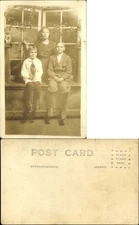 RPPC Mother and sons? Woman boys knickers AZO 1910-1930
