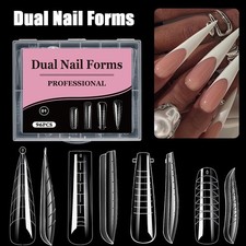 96 Pcs Various Nail Forms Nail Quick Building UV Gel Mold Tips Extension 12Size❀