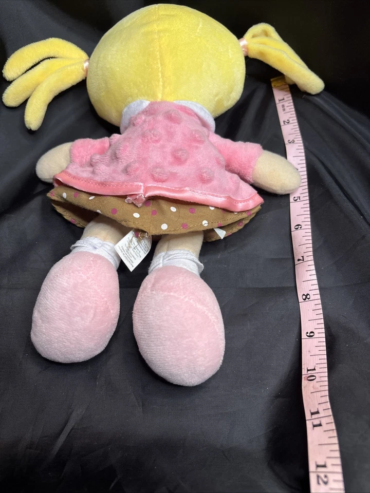 Muñeca bebé de peluche preferida para niños camisa Minky rosa pájaro rubio colas de cerdo 2012 Foto 4 de 4