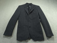 Theory Blazer Mens 36 Charcoal Gray Wool Cotton Clint HL Expressive Jacket