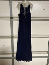 Tawny Navy Blue Sleeveless Bridesmaid Dress XL Style 4113 100 Lycra Chiffon