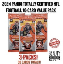 NEW 3 x 2024 Panini TOTALLY CERTIFIED NFL Football 10-Card Value Pack 30 TOTAL
